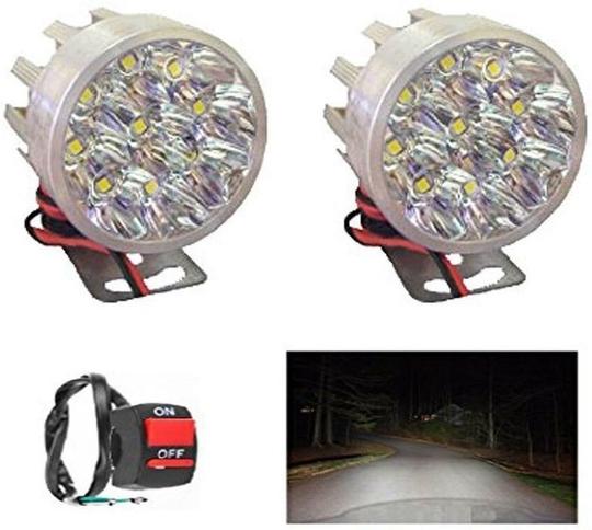 Crokrok 9Ledsmall-single-Round-1Btn-205 Headlight Motorbike LED for Piaggio (9 V, 9 W) (Vespa, Pack of 1)