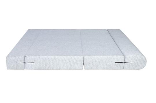 COZY COMFORT Folding Sofa Cum Bed with Cushion for Home & Living Room | Mattress- Perfect for Guests | Jute Fabric I Sofa Bed (Grey, 4 * 6 Feet)