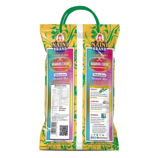 Naini Brand Makhan Chor Dehraduni Basmati Rice Everyday 10kg | Long Grains Basmati Rice for Everyday Consumption