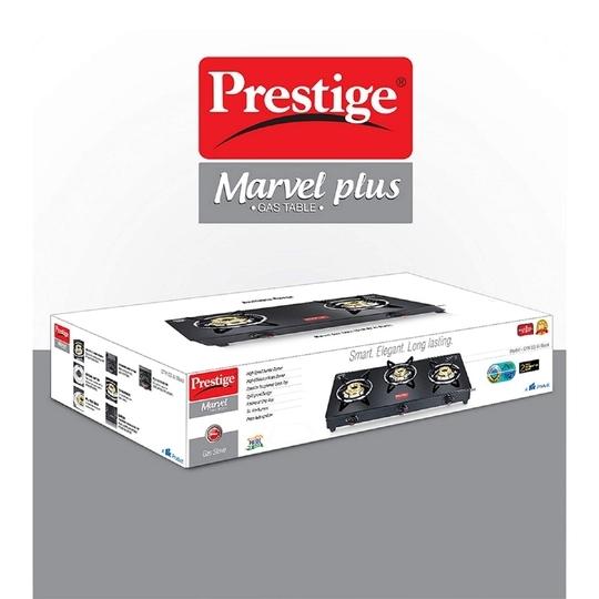 Prestige Marvel Plus Toughened Glass Top Gas Stove (3 Burners) - GTM 03L