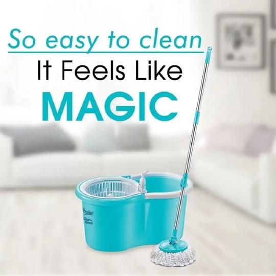 Prestige Clean Home Magic Spin Mop Deluxe with 2 Mop Heads, PSB-01 (Blue)