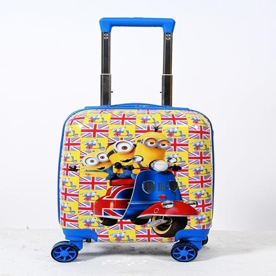 SWARN PRODUCTS Minion Printed Pattern Suitcase and Extra Light Weight Kids Trolley Bag Expandable  Cabin Suitcase 4 Wheels - 16"inches