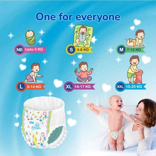 Wowper Fresh Baby Diaper Pants  |  Extra Large (XL) Size - 56 Pieces 14-17 Kg | Pack of 1 | Wetness Indicator  | Upto 12 Hrs Absorption  |