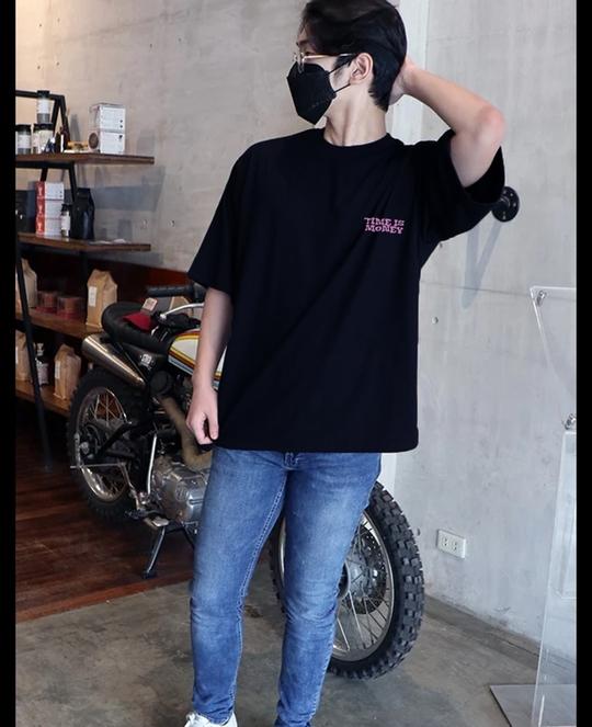 Rigo Men Navy Oversized Printed T-shirt