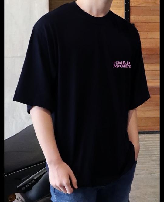 Rigo Men Navy Oversized Printed T-shirt