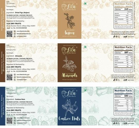 LILA DRY FRUITS Premium Dried Nutritious & Delicious Afghani Anjeer, California Almonds & Cashew Combo Jar Pack of 100gms each (300gms total) | Dried Figs , Badam Giri & Kaju Nuts